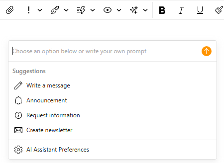 eM Client: AI Writing Composer in the compose window